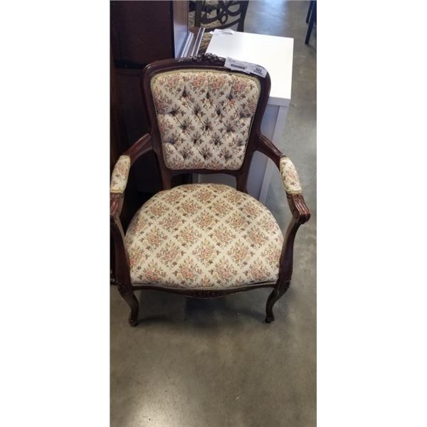 ANTIQUE NEEDLEWORK PARLOUR CHAIR