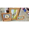 Image 1 : 3 VINTAGE OIL ON CANVAS ARTWORKS, WOOD FRAMED