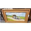 Image 4 : 3 VINTAGE OIL ON CANVAS ARTWORKS, WOOD FRAMED
