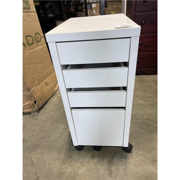 WHITE 4 DRAWER ROLLING ORGANIZER