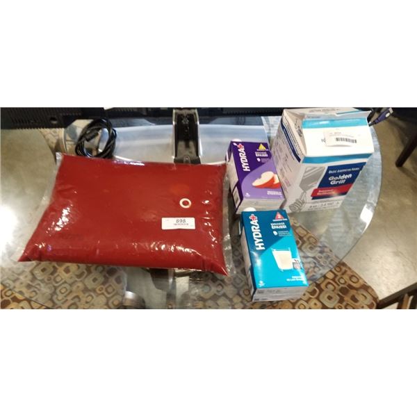 HASHBROWN POTATOES, 3KG BAG KETCHUP, AND 2 HYDRA PLUS DRINKS