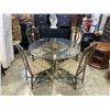 Image 1 : ORNATE GOLD DINING TABLE WITH 4 CHAIRS, QUALITY MADE, HEAVY METAL