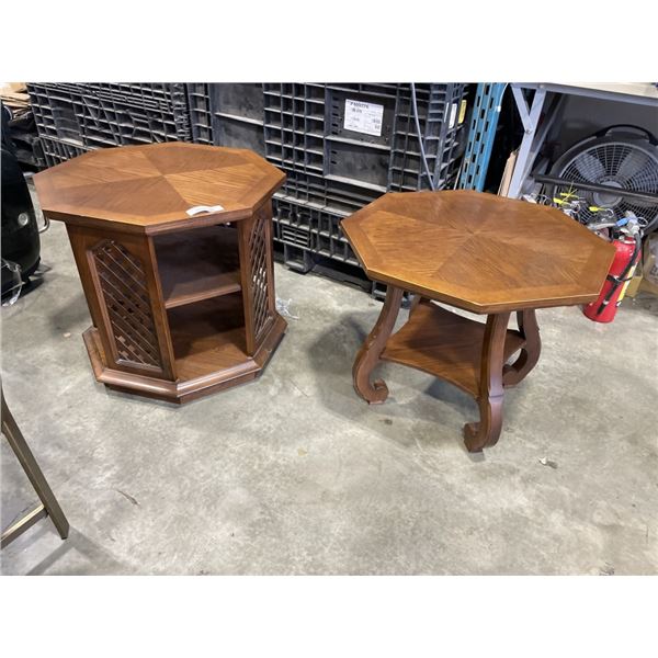 PAIR OF VINTAGE OCTAGONAL ENDTABLES