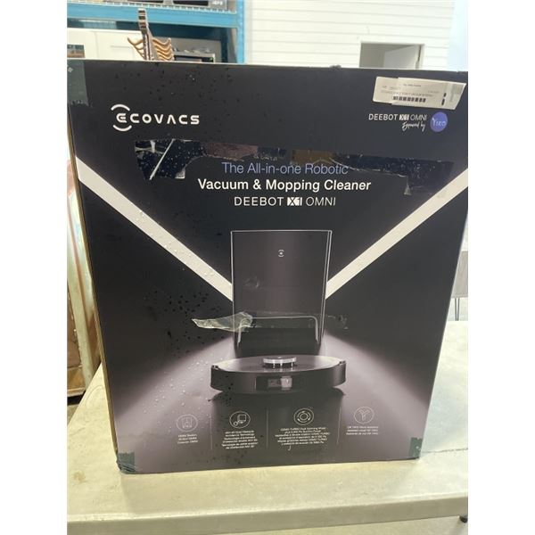 ECOVACS DEBOT OMNI ROBOT VACUUM WORKING WITH CHARGING DOCK