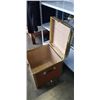 Image 4 : VINTAGE BRASS BOUND SHIPPING TRUNK WITH KEY