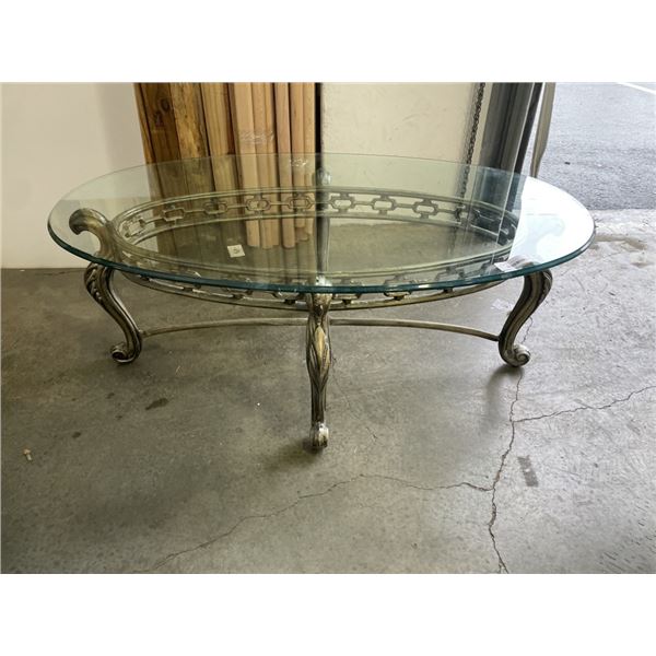 GLASS TOP COFFEE TABLE