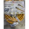 Image 3 : AS NEW 50FT YELLOW  INDOOR OUTDOOR HEAVY DUTY LIGHTED 3 WIRE GROUNDED EXTENSION CORD 10AWG