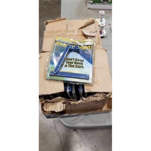 2 CASES OF NEW CLIP ON READING LIGHTS