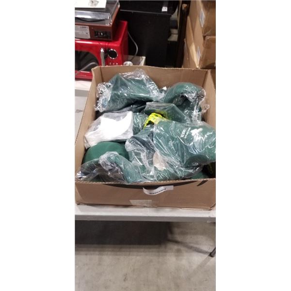 LARGE LOT OF NEW MOOSEHEAD BEER HATS, VISORS ETC