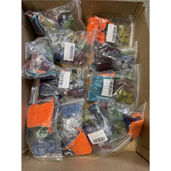 11 SETS OF NEW POLYHEDRAL DUNGEONS AND DRAGONS BOARD GAME DICE, 35 PC PER BAG