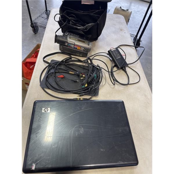 VINTAGE VIDEO CAMERA  AND HP LAPTOP