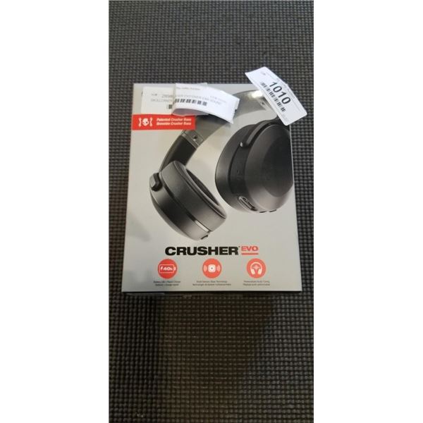 SKULLCANDY CRUSHER EVO OVER EAR SOUND ISOLATING WIRELESS HEADPHONES W/ MIC - TESTED WORKING, RETAIL 