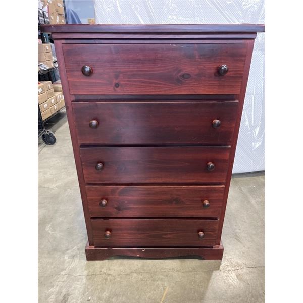 SOLID WOOD 5 DRAWER HIGHBOY DRESSER