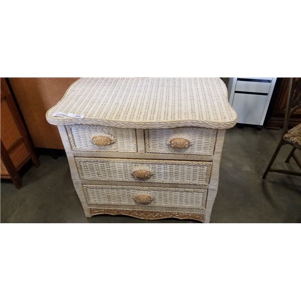 BOOKSHELF WITH 2 RATTAN SHELVES