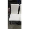 Image 2 : SET OF 4 MODERN DINING CHAIRS, WOOD WITH WHITE LEATHER