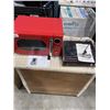 Image 1 : VICTROLA 3 IN 1 TURNTABLE AND INSIGNIA RETRO RED MICROWAVE