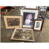 Image 1 : LOT OF ASSORTED VINTAGE  FRAMED PHOTOS AND ART