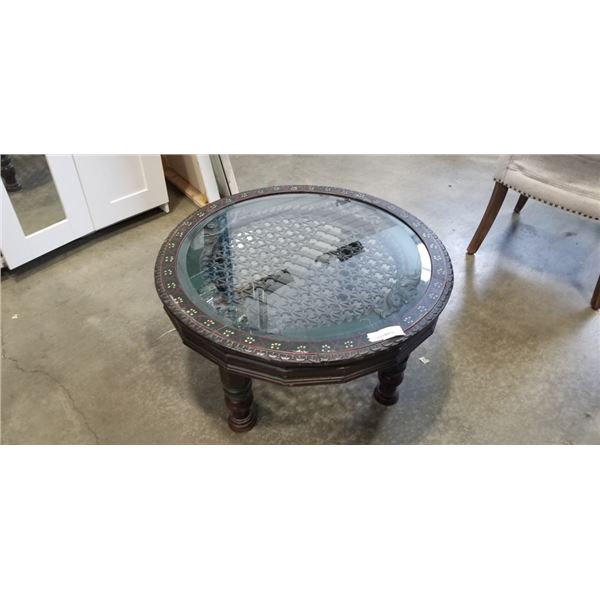 GLASS INSERT COFFEE TABLE