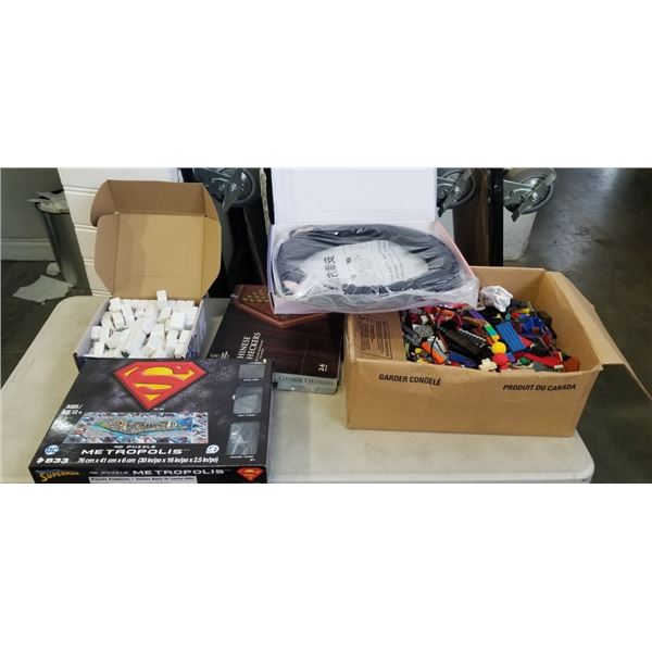 ASSORTED GAMES, LEGO AND PUZZLES
