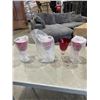 Image 1 : SET OF 4 ARTLAND IRIS RUBY RED BUBBLE GLASS GOBLETS