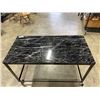 Image 3 : ROLLING METAL TABLE WITH FAUX MARBLE TOP