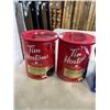Image 2 : CASE OF TETLEY ORANGE PEKOE TEA AND 2 TIM HORTONS TINS OF COFFEE, FREIGHT DAMAGED, SEAL BROKEN