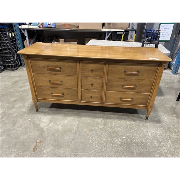 VINTAGE WALNUT 9 DRAWER DRESSER