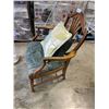 Image 2 : ANTIQUE ARMCHAIR AND CHROME FLOOR LAMP