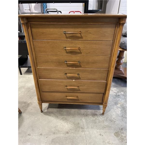 VINTAGE WALNUT 6 DRAWER HIGHBOY DRESSER