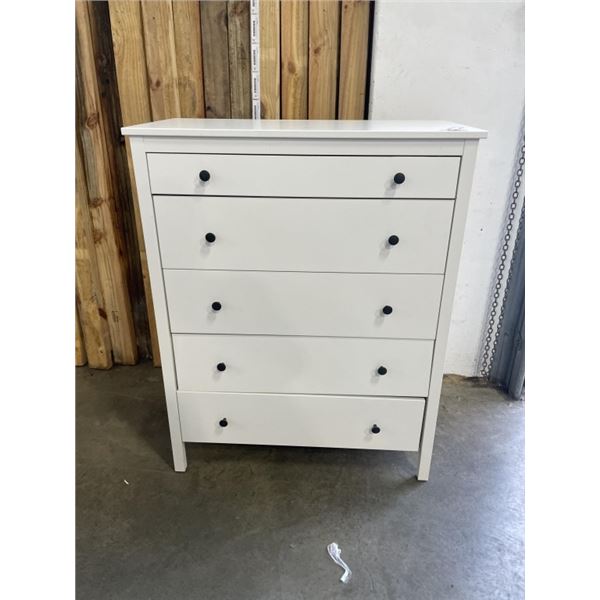WHITE 5 DRAWER HIGHBOY DRESSER