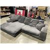 Image 3 : LARGE GREY FABRIC CORDUROY REVERSIBLES SECTIONAL SOFA