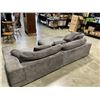 Image 4 : LARGE GREY FABRIC CORDUROY REVERSIBLES SECTIONAL SOFA