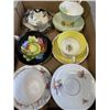 Image 1 : 2 TRAYS OF ANTIQUE CUP AND SAUCERS, GOBLETS AND COLLECTIBLES