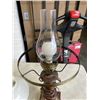 Image 6 : VINTYAGE WOOD LAMP WITH MILK GLASS SHADE AND FLUTE