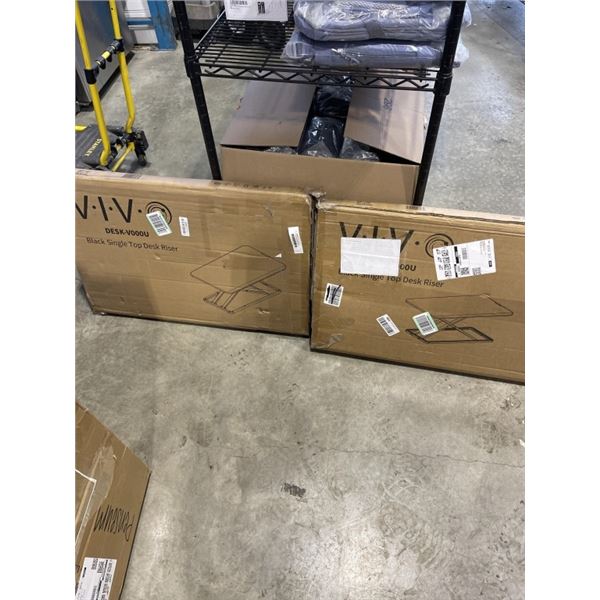 2 VIVO SINGLE TOP DESK RISERS