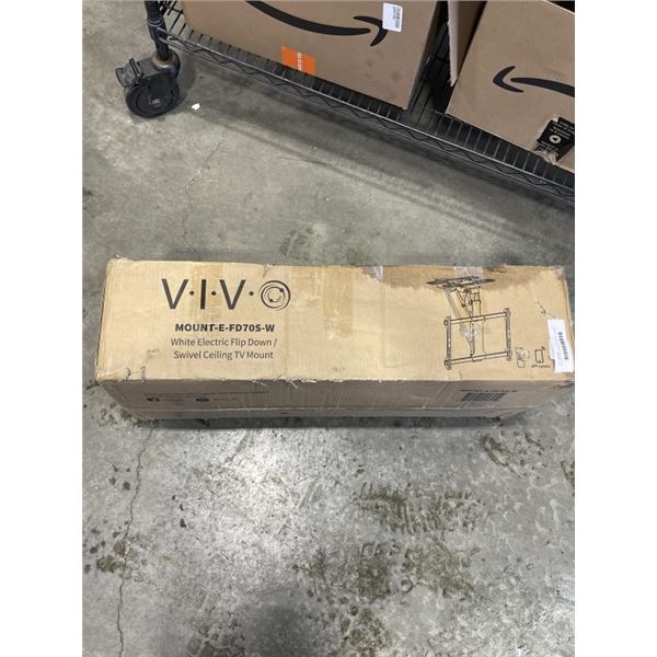 VIVO WHIT ELECTRIC FLIP DOWN / SWIVEL CEILING TV MOUNT