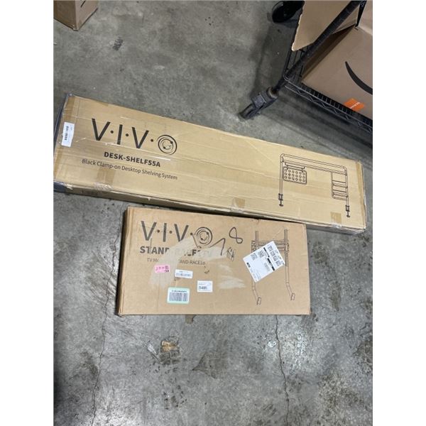 VIVO CLAMP ON DESK SHELVING SYSTEM AND MONITOR MOUNT FOR RACE STAND