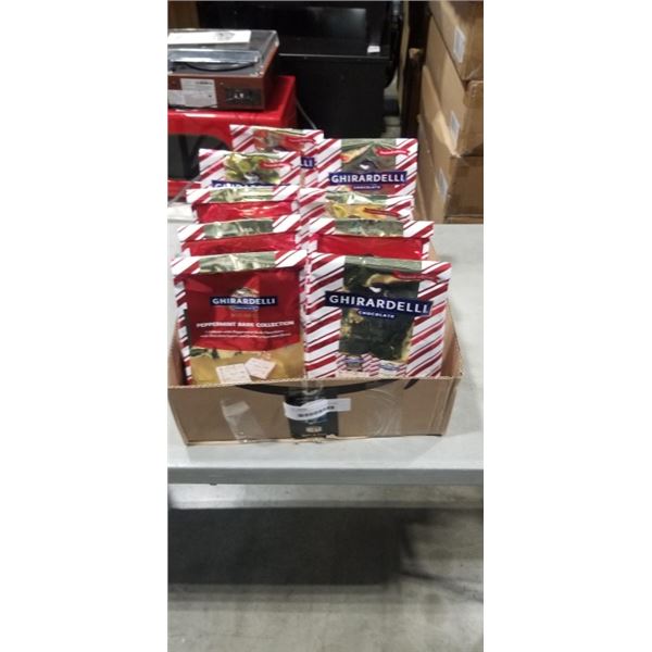 LOT OF GHIRARDELLI PEPPERMINT BARK SQUARES, PAST BB, 07/31/2025