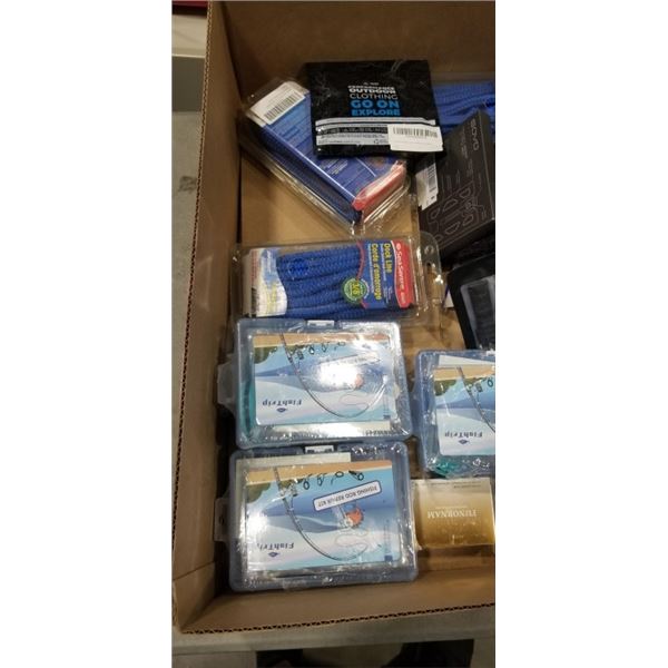 NEW FISHING ROD REPAIR KITS, DOCKLINES, SUNGLASSES AND BELT, ETC