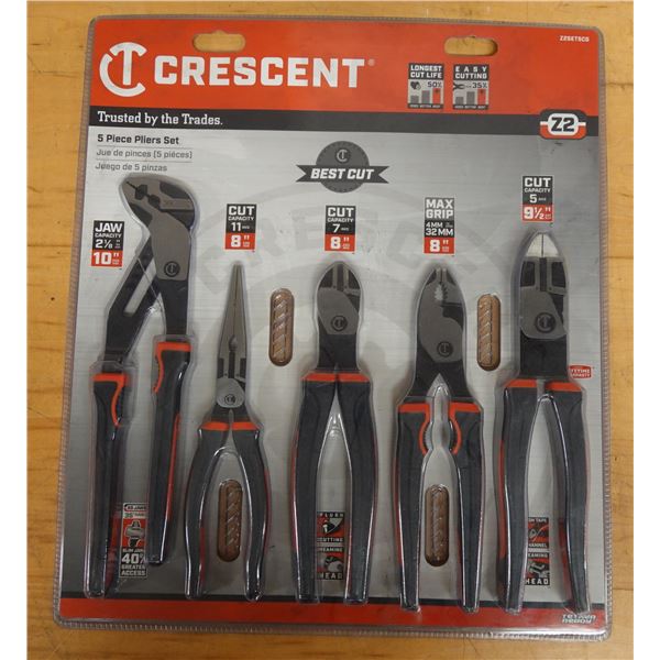 Crescent Z2 5-Piece Pliers Set, New in Package