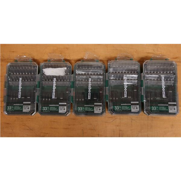 Qty 5 Metabo HPT 115745M Hi-Torq 33-Piece Torsion Bit Sets, New in Packages