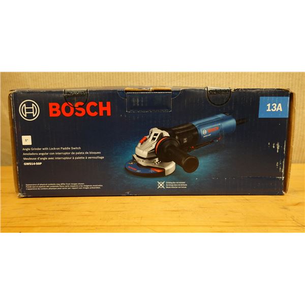 Bosch GWS14-50P Angle Grinder w/ Lock-on Paddle Switch, New in Box (Tool Only)