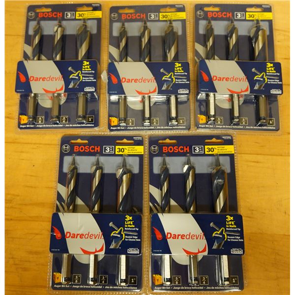 Qty 5 Bosch NKST5003 Auger Bit Sets, New in Packages