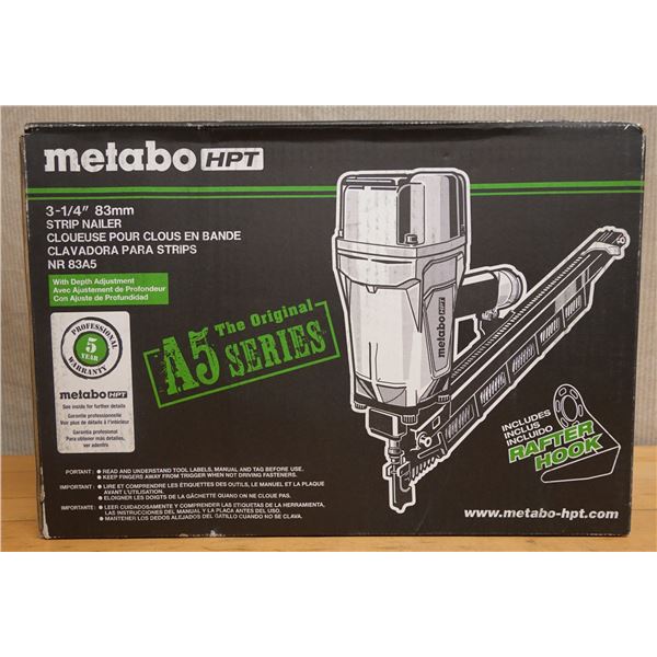 Metabo HPT NR83A5 Strip Nailer w/ Rafter Hook, New in Box (Tool Only)