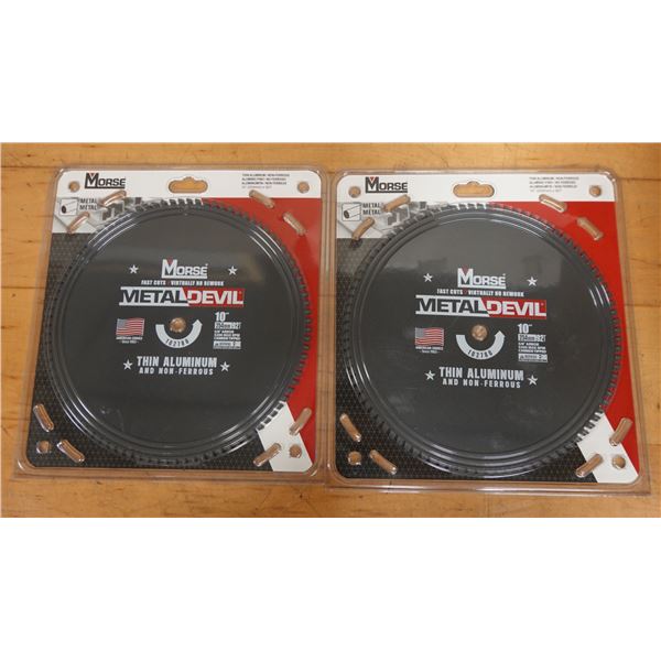 Qty 2 Morse Metal Devil CSM1092FTNFC Circular Saw Blades, Carbide Tipped, Aluminum Cutting, New in