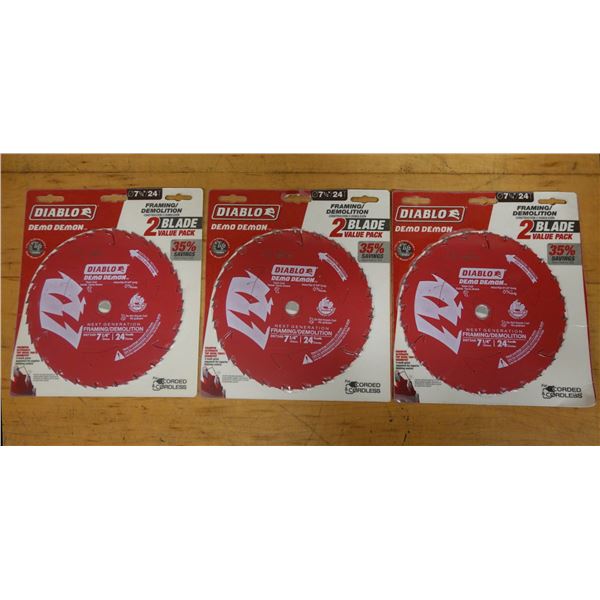 Qty 3 Diablo D0724D Demo Demon Saw Blade 2-Packs, New