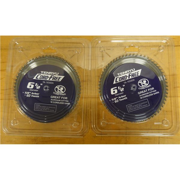 Qty 2 Tenryu TA-16560A Saw Blades 6-1/2", 5/8" Arbor, New in Packages