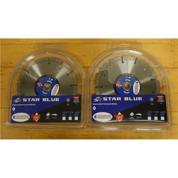 Qty 2 Star Blue 74952 Segmented Diamond Blades, New in Packages