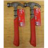 Image 1 : Qty 2 Milwaukee 48-22-9080 Curved Claw Smooth Face Hammers, New in Packages