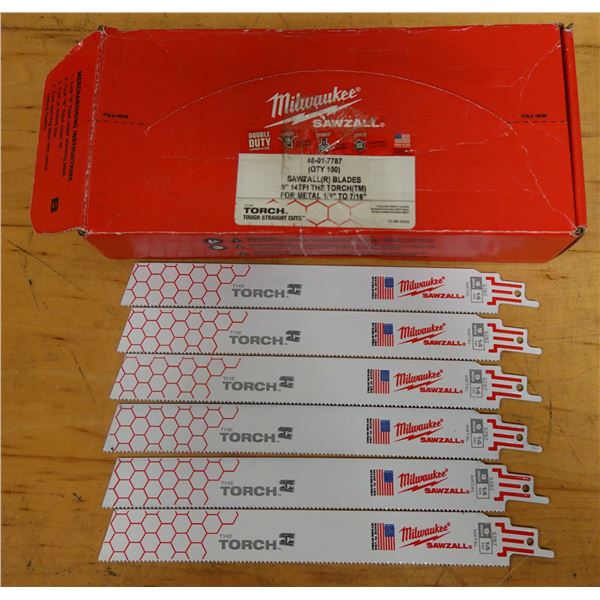 Box of 100 Milwaukee Torch 48-01-7797 Sawzall Blades